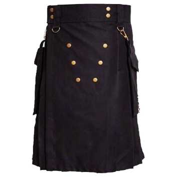 Black Deluxe Utility Kilt
