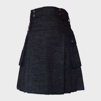 Black Denim Kilt