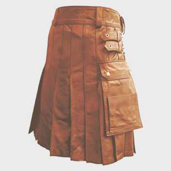 Brown Leather Kilt
