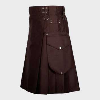 Deep Brown Utility Kilt For Men