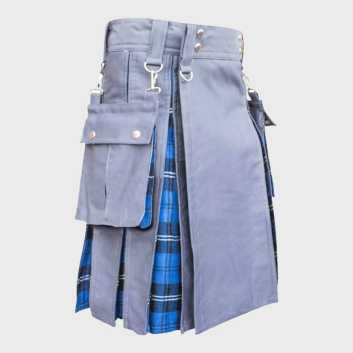 Gray & Ramsay Blue Hybrid Utility Tartan Kilt