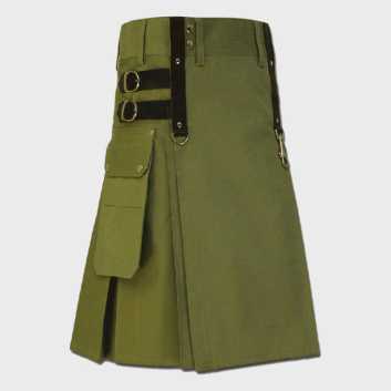 Utility Kilt Olive Green