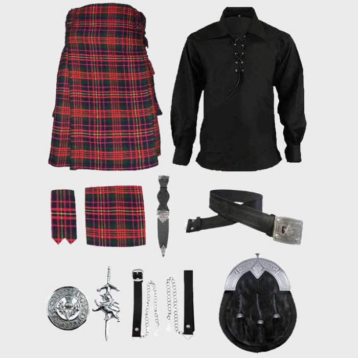 Cameron Of Erracht Kilt & Black Shirt With Accessories For Man